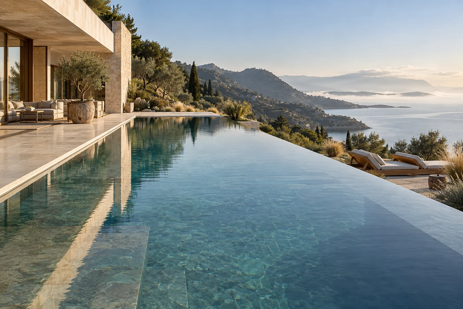 Illustrative residential pool architecture